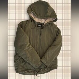 ONLY Green Hooded Puffer Jacket
